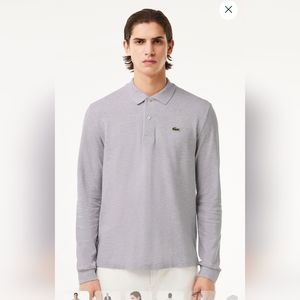 Lacoste Men's Long Sleeve Grey Heather Cotton Polo 3XL-8